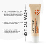 Cristello Skin Radiance Sunscreen Gel SPF 50+ 10g mini – how to use in AM skincare routine