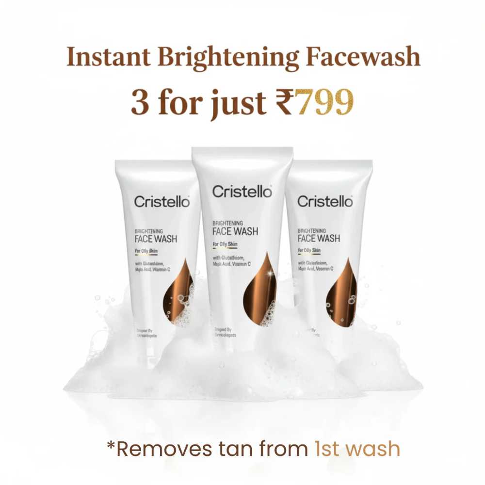 Cristello Brightening Face Wash Combo of 3 – 70g Each | Glutathione, Kojic Acid & Vitamin C | Oily Skin