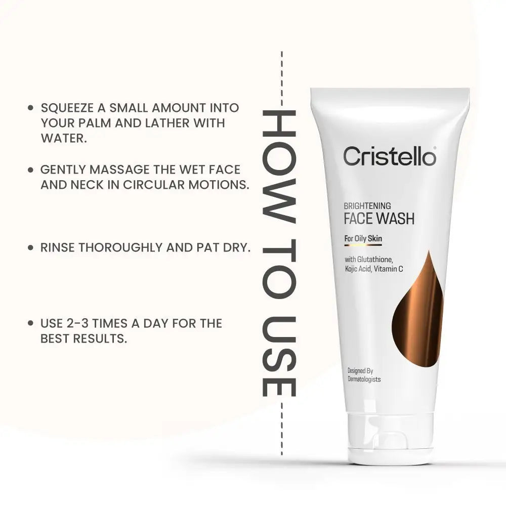 Cristello Brightening Face Wash 70g – paraben-free, sulfate-free, cruelty-free, made in India