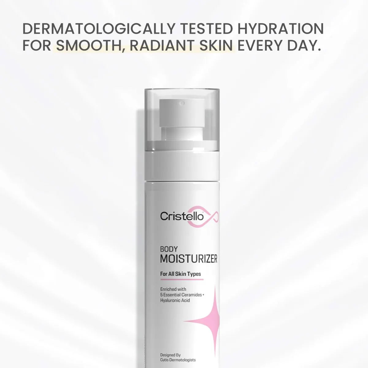Cristello Body Moisturizer 100ml – key ingredients: 5 Ceramides, Hyaluronic Acid, Squalene & Jojoba Oil