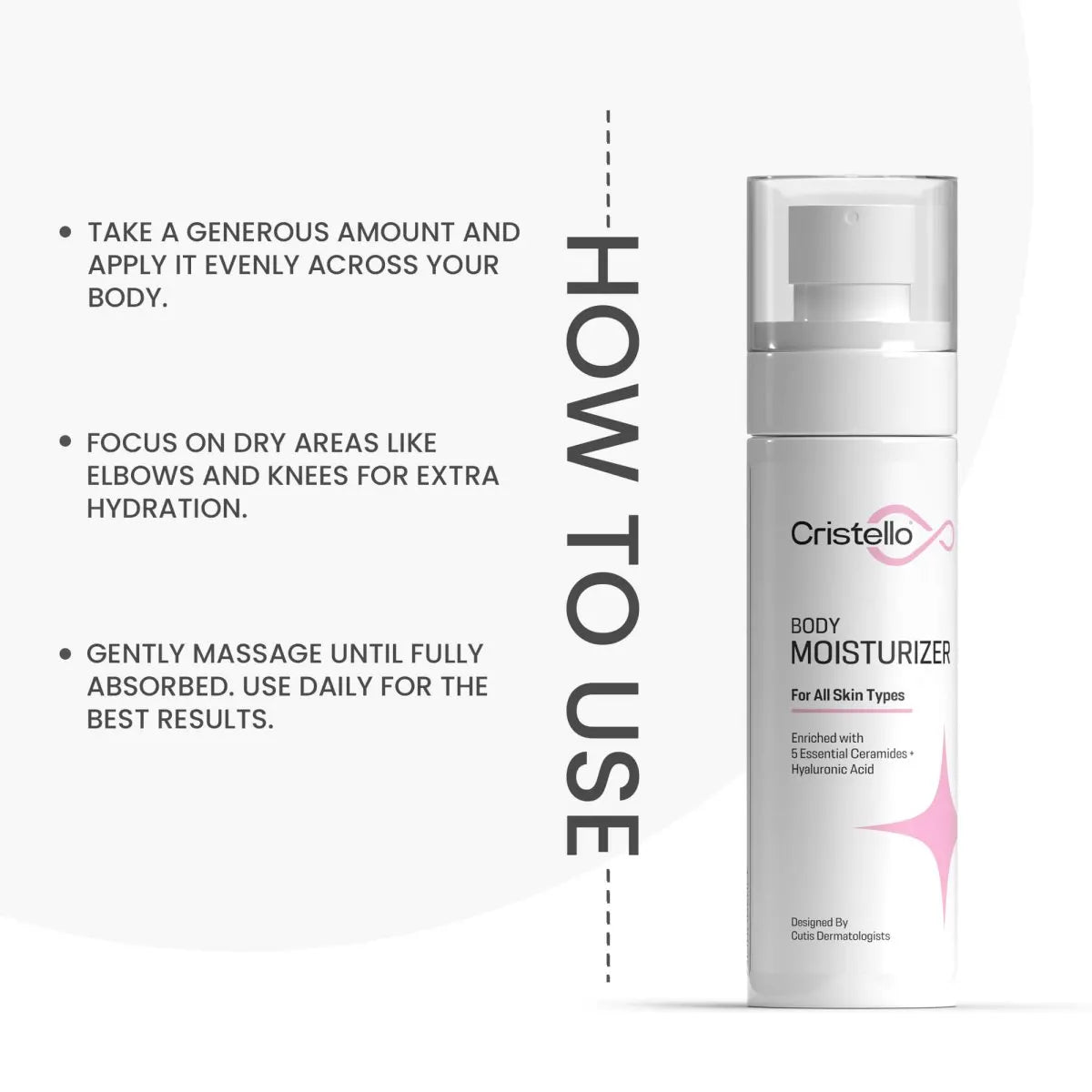 Cristello Body Moisturizer 100ml – how to apply for soft, nourished skin