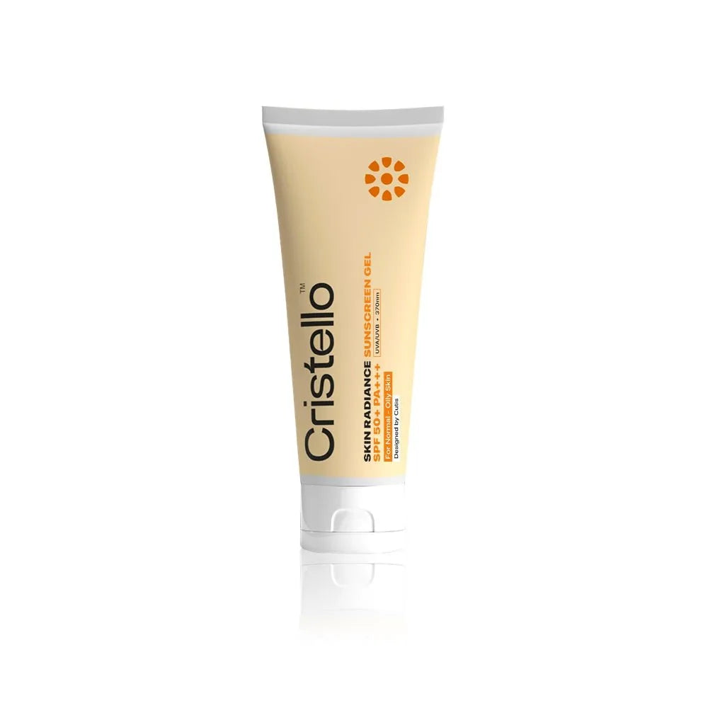 Cristello Skin Radiance Sunscreen Gel SPF 50+ PA+++ | Best Sunscreen for Normal to Oily Skin | 50g